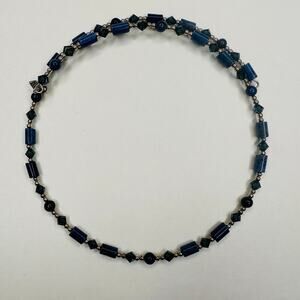 Silpada Sterling Silver, Sodalite and Blue Crystal Wire Choker Necklace
